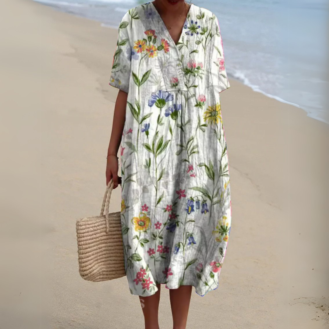 Nathalie™ | Robe Élégante à Imprimé Fleuri