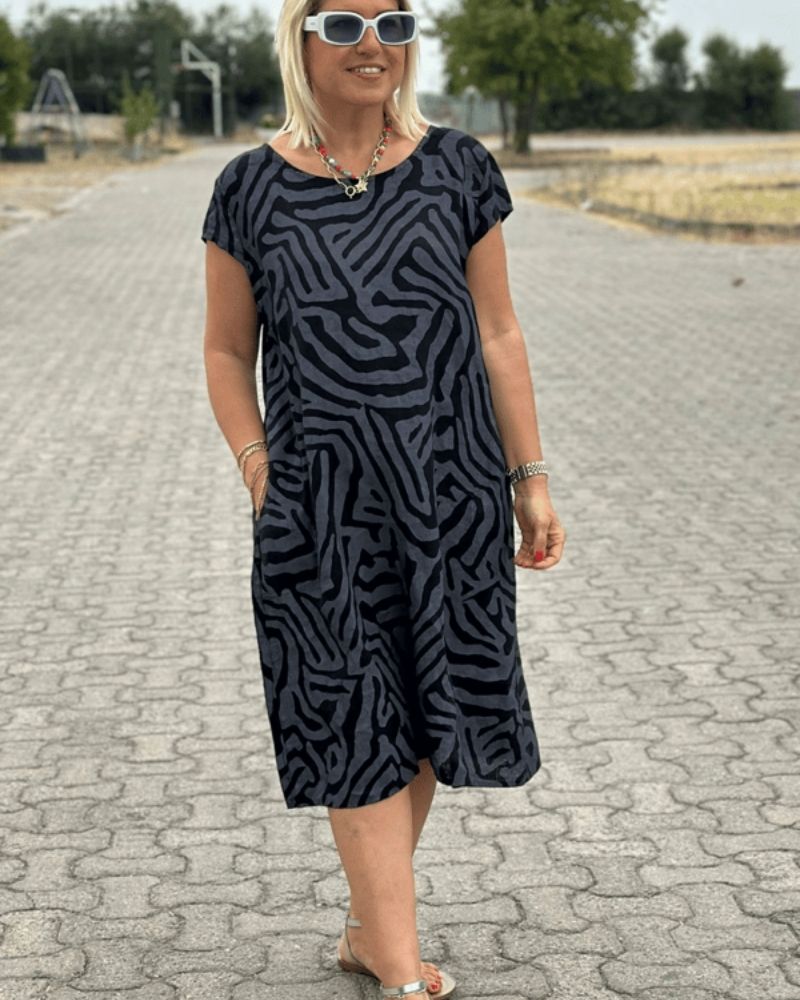 Nelia™ | Charme d’Été en Robe à Col Rond