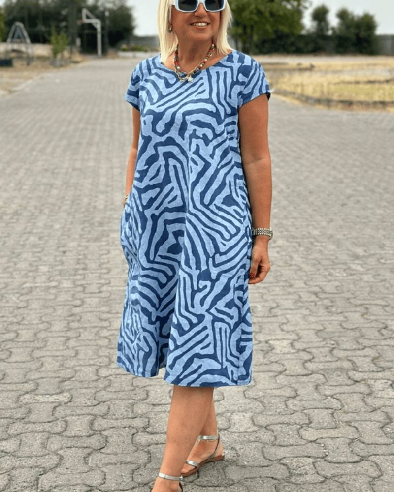 Nelia™ | Charme d’Été en Robe à Col Rond