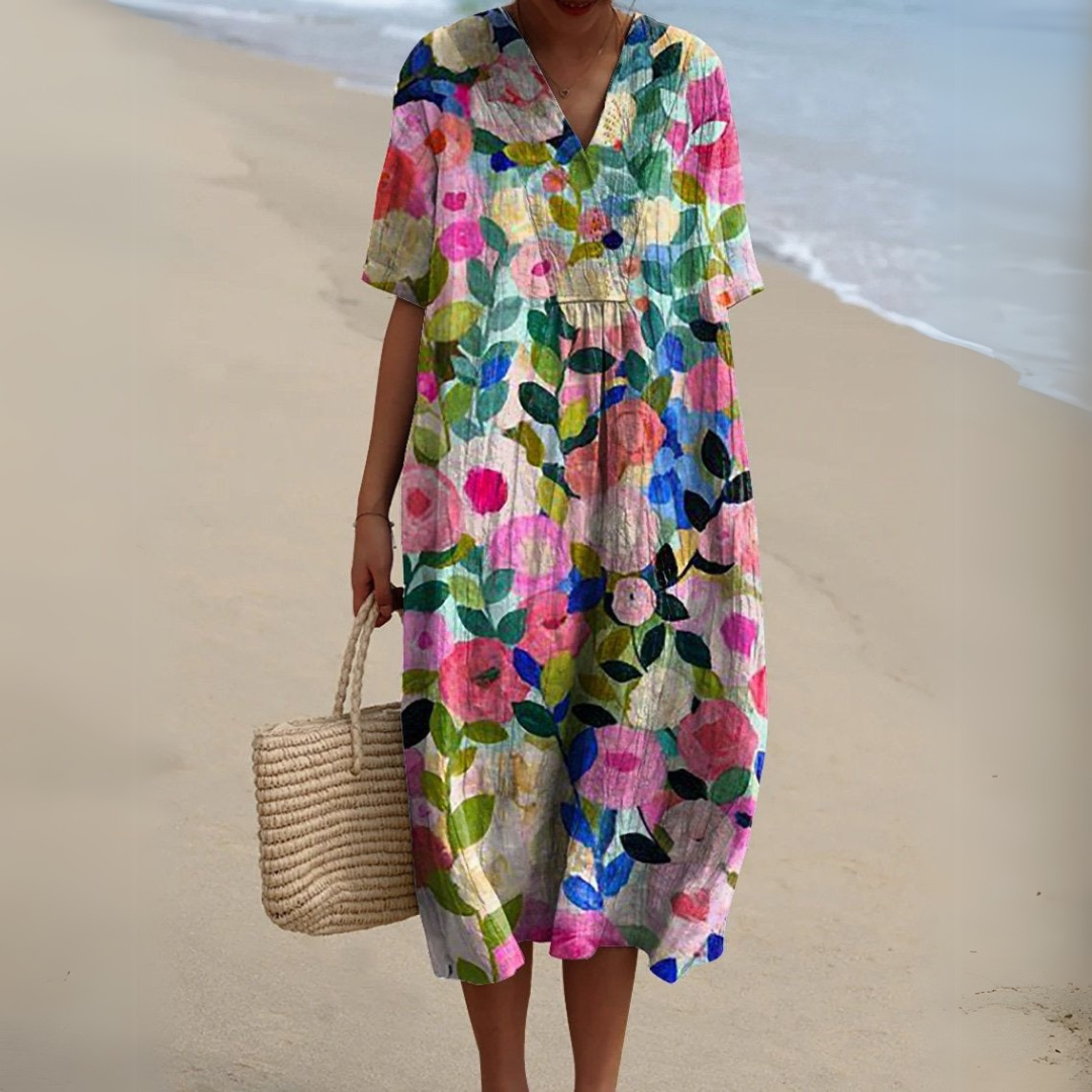 Nathalie™ | Robe Élégante à Imprimé Fleuri