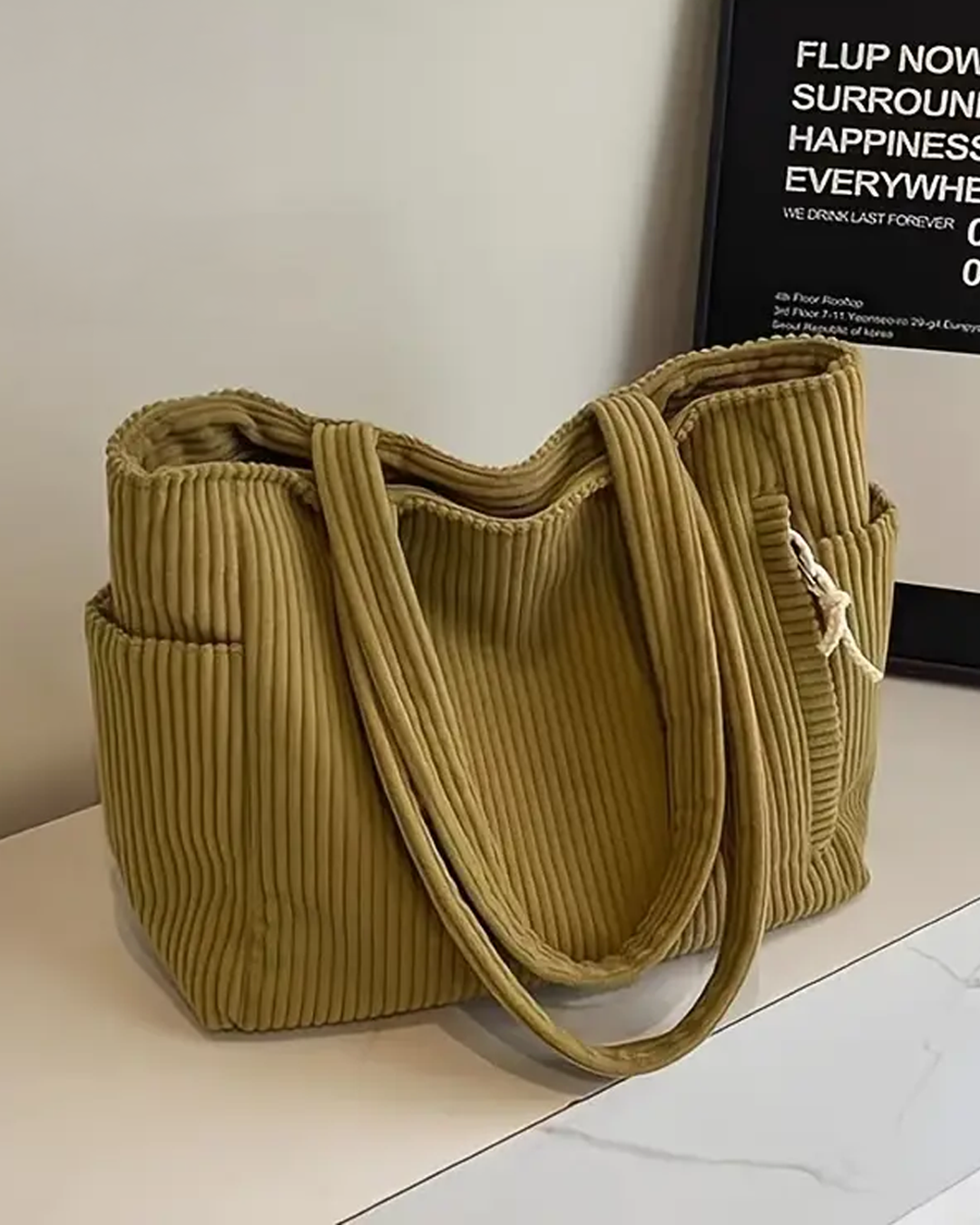 Tilda | Sac Côtelé avec Détail Cordon