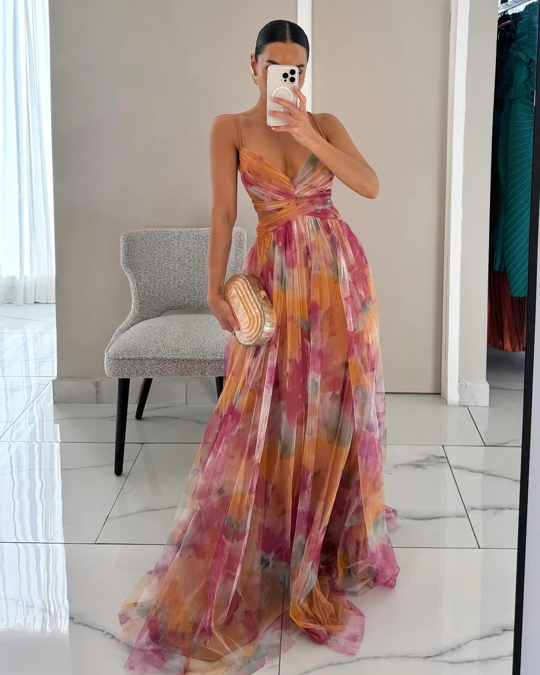 Giselle – Maxi-Robe Élégante à Imprimé Floral