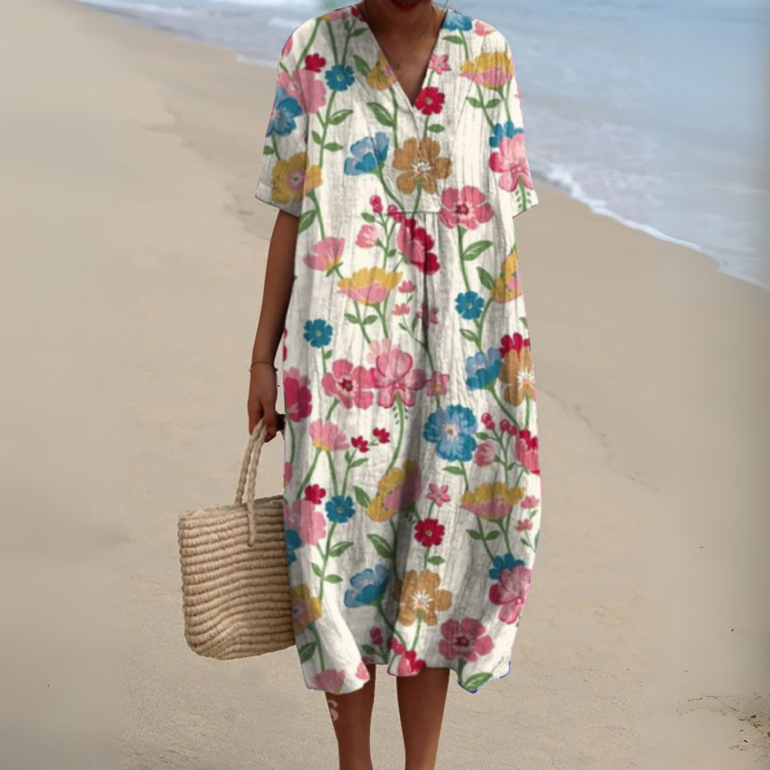 Nathalie™ | Robe Élégante à Imprimé Fleuri