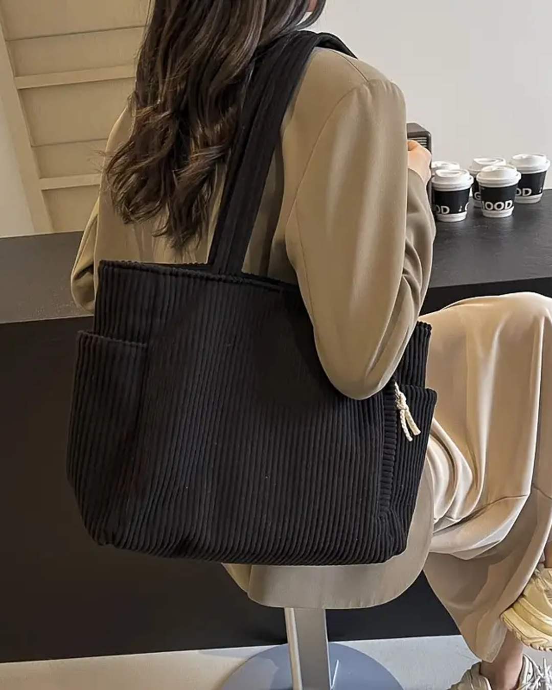 Tilda | Sac Côtelé avec Détail Cordon