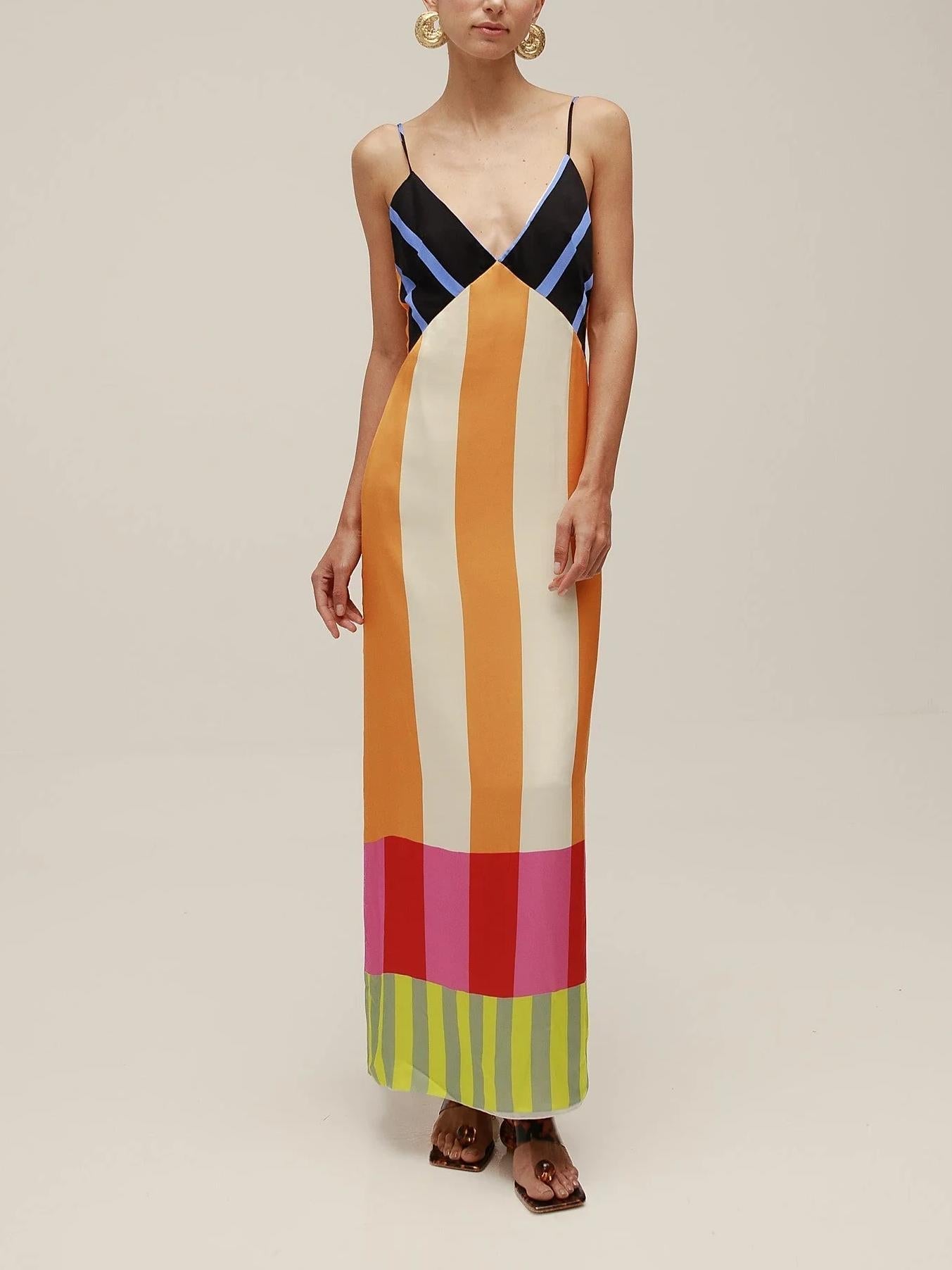 Paloma | Robe Maxi Rayée et Colorée
