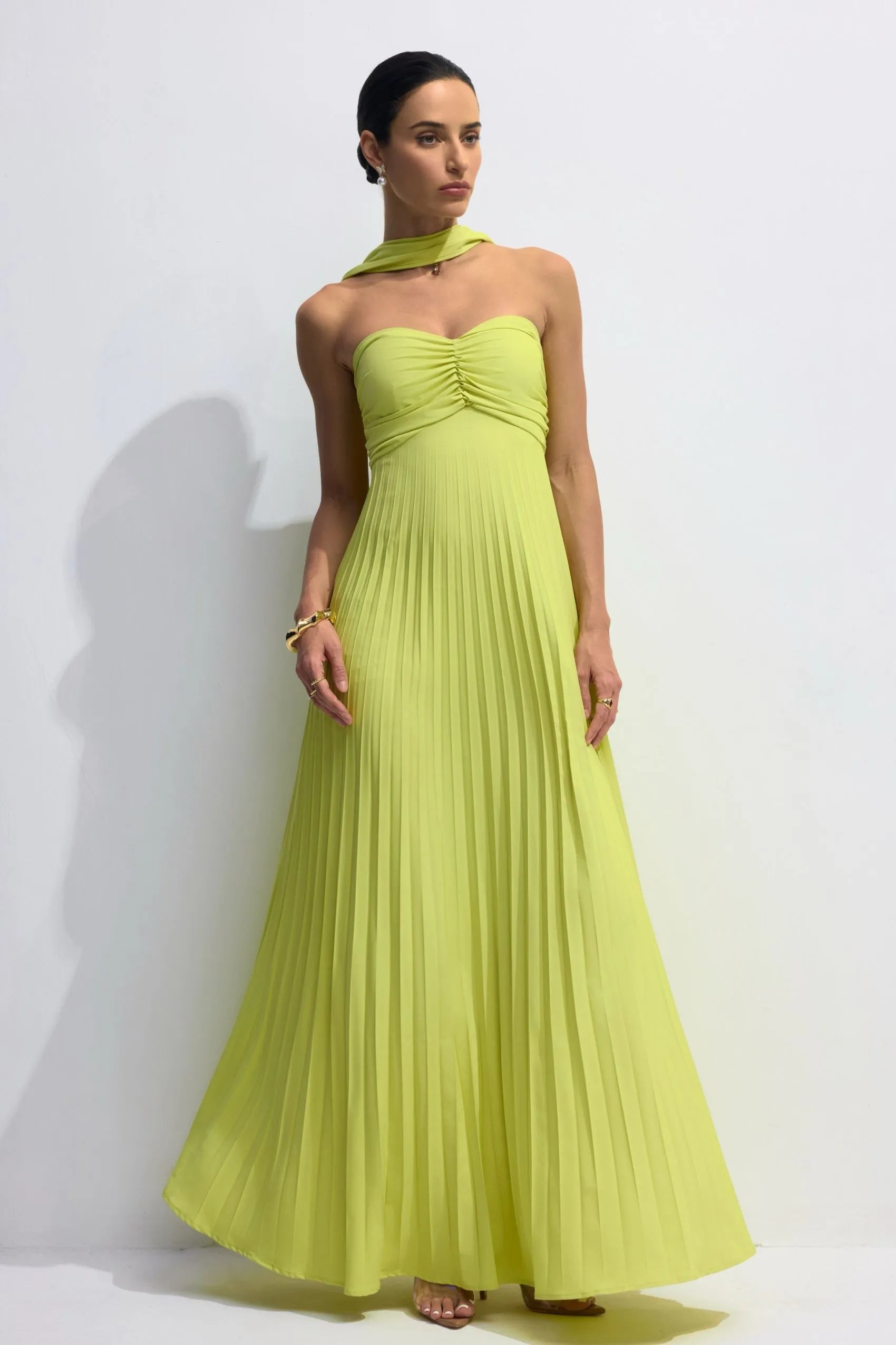 Isavelle | Robe Maxi Plissée Sans Bretelles