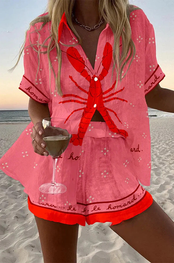 Pallina™ | Ensemble Courte Élégante en Rose Homard