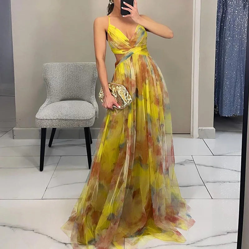Giselle – Maxi-Robe Élégante à Imprimé Floral