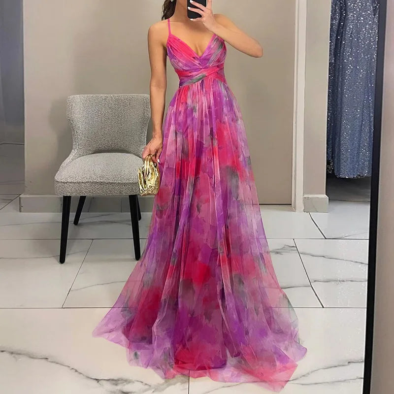 Giselle – Maxi-Robe Élégante à Imprimé Floral