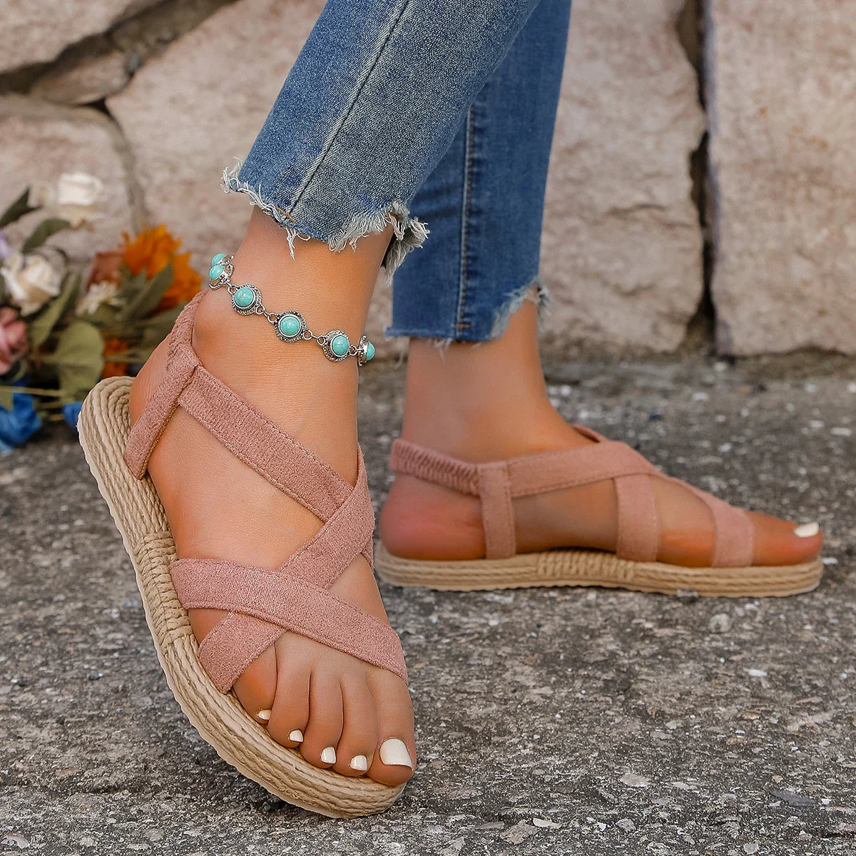 Alma™ | Sandales Élégantes à Bandes Élastiques