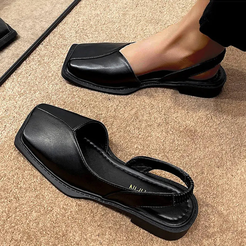 Elise™ | Slingbacks Élégants à Bout Carré