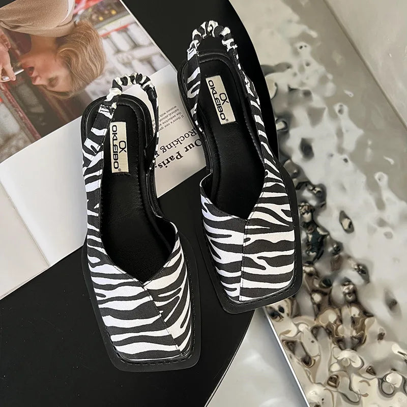 Lidia™ | Sandales Slingback à Bout Carré