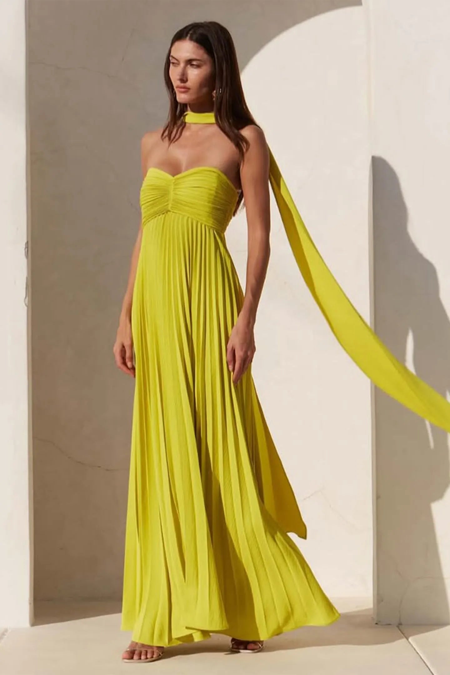 Isavelle | Robe Maxi Plissée Sans Bretelles