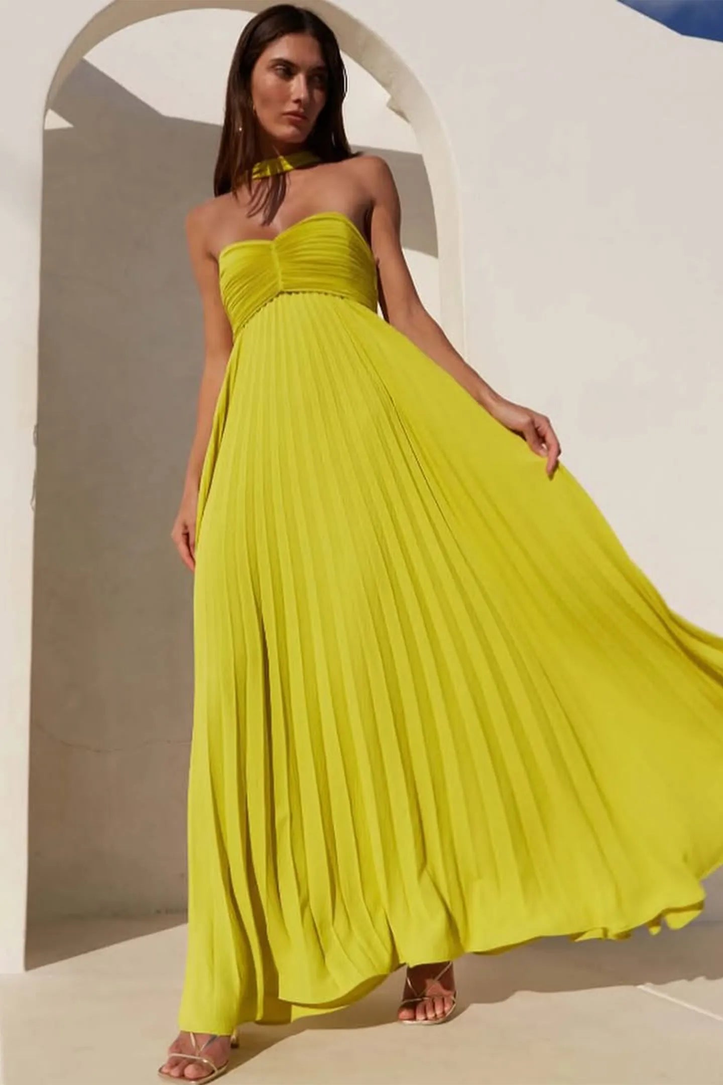 Isavelle | Robe Maxi Plissée Sans Bretelles