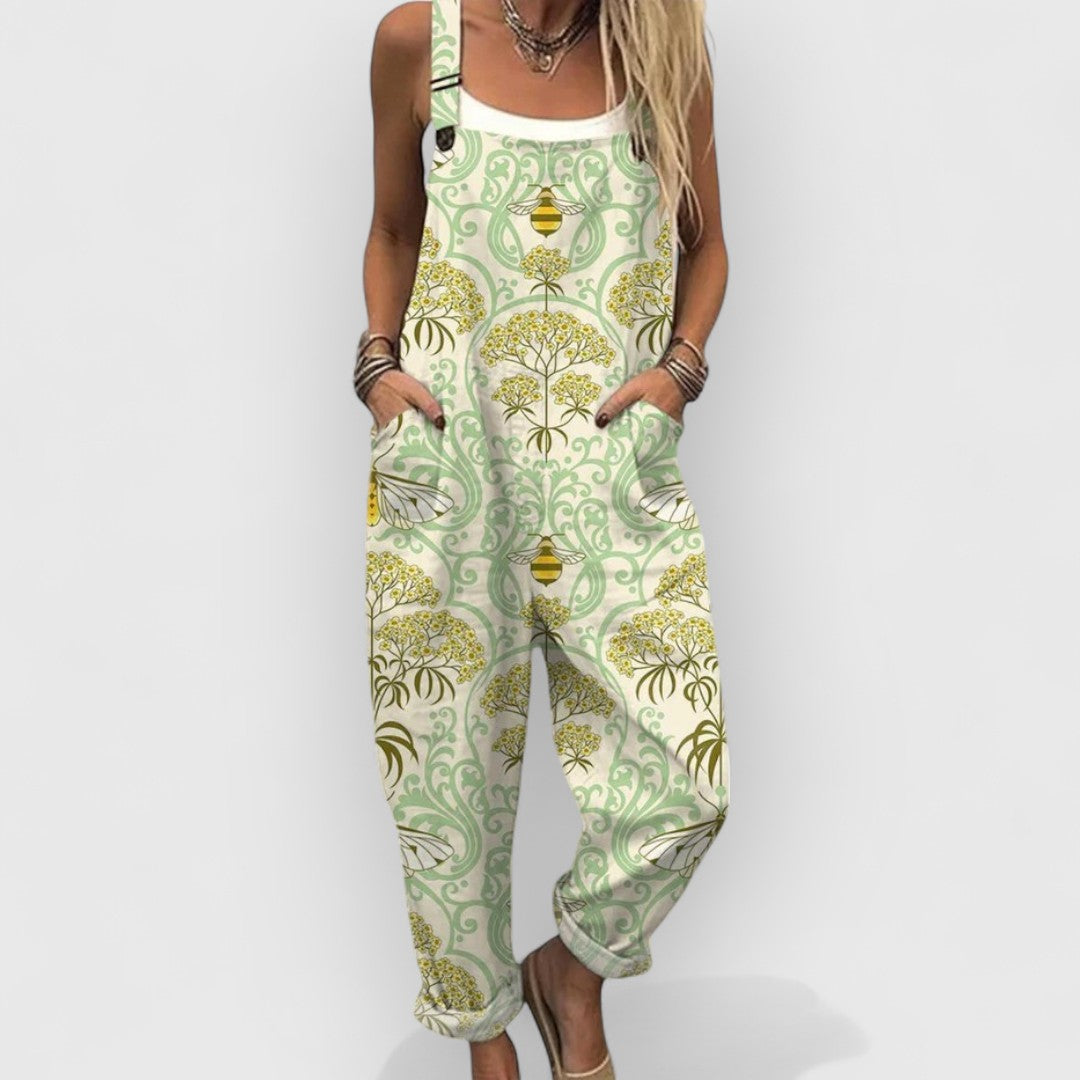 Aurora™ | Salopette Vintage Florale pour un Style Élégant