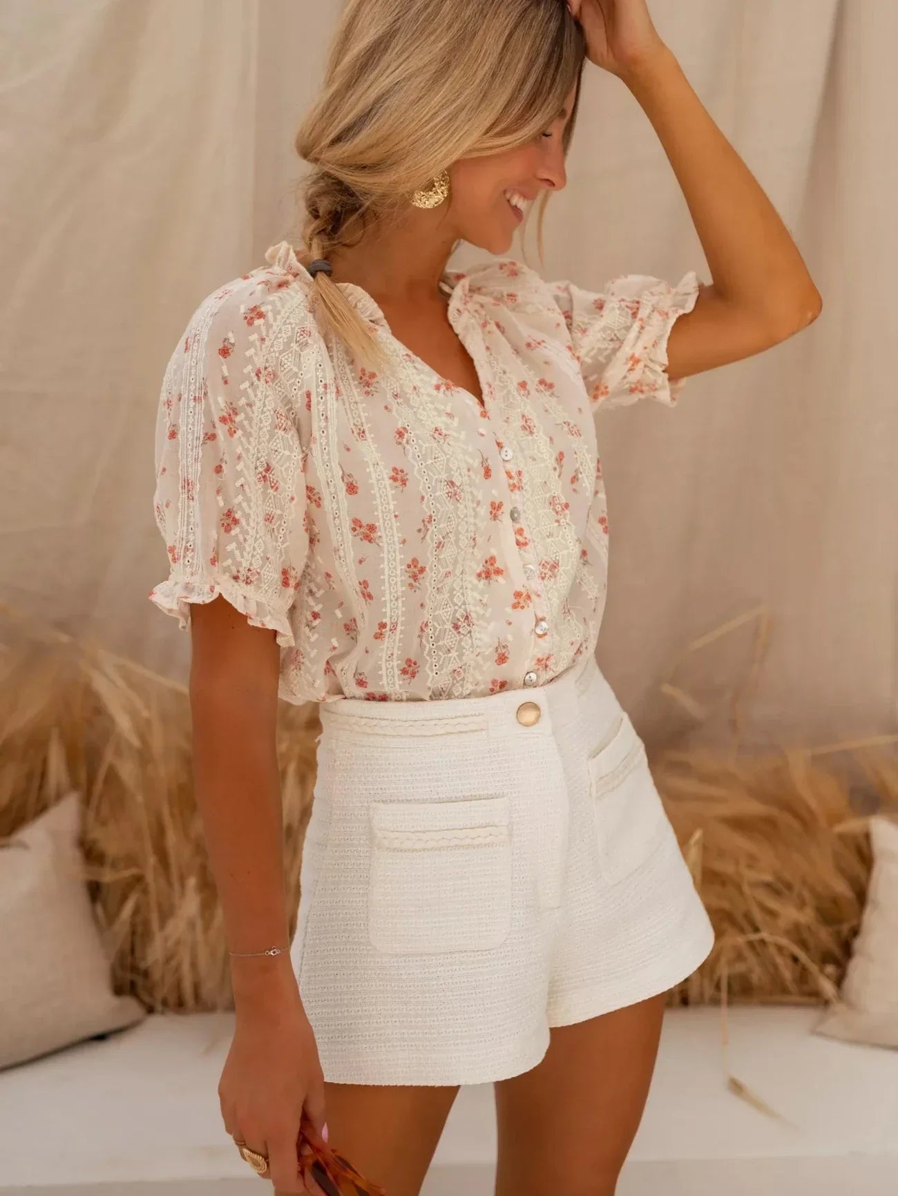 Elina™ | Blouse Légère à Motif Fleuri