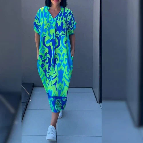 Elena™ | Robe Élégante à Imprimé Fleuri