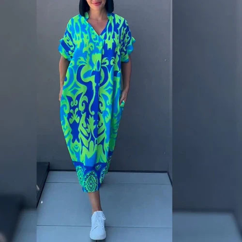Elena™ | Robe Élégante à Imprimé Fleuri