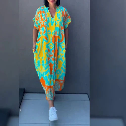 Elena™ | Robe Élégante à Imprimé Fleuri