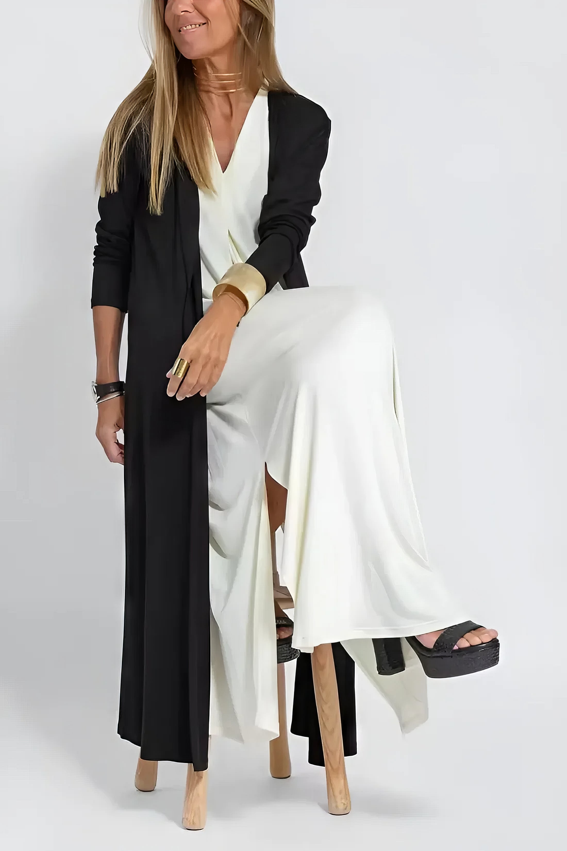 Elise | Robe Longue Élégante + Cardigan Offert