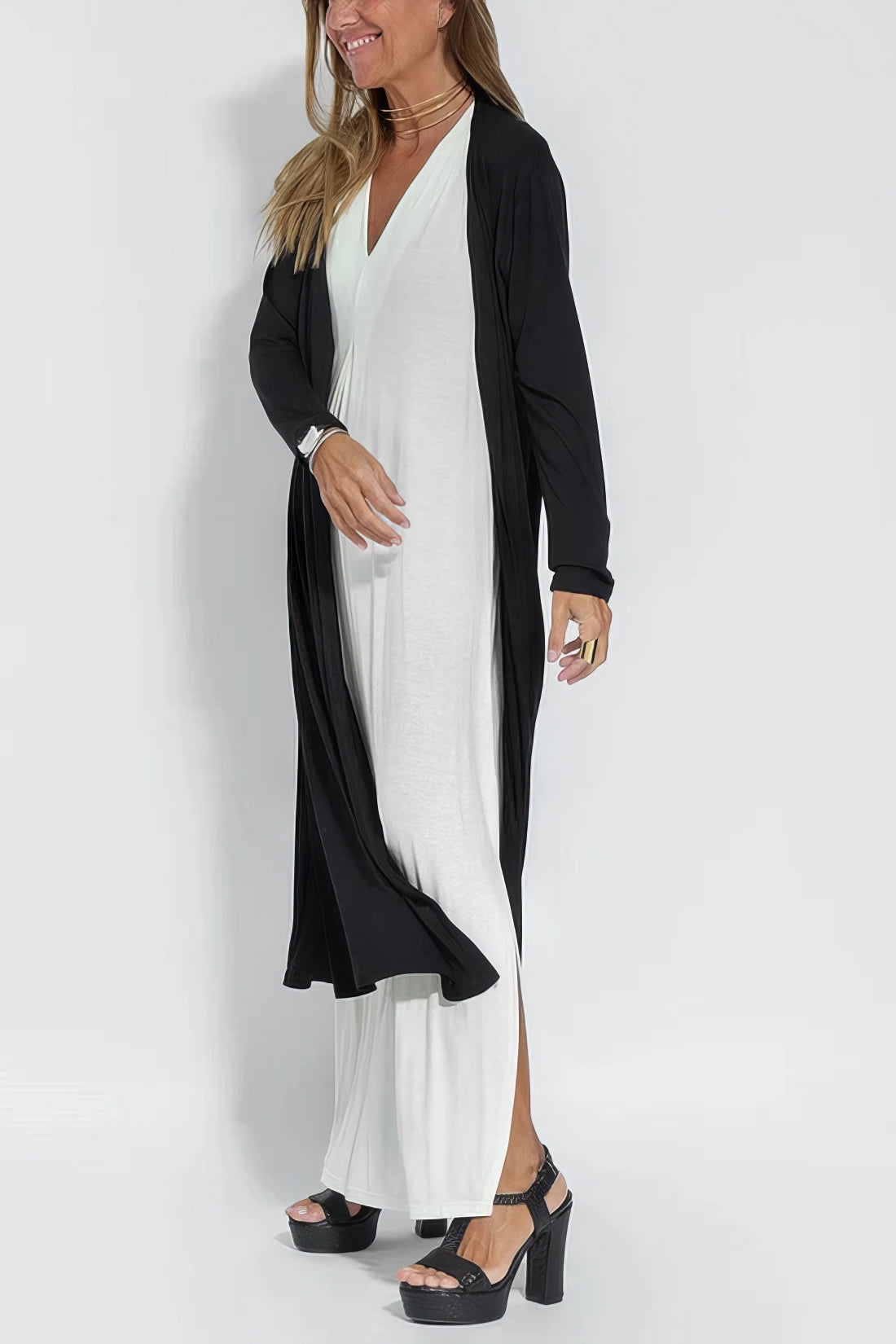 Elise | Robe Longue Élégante + Cardigan Offert
